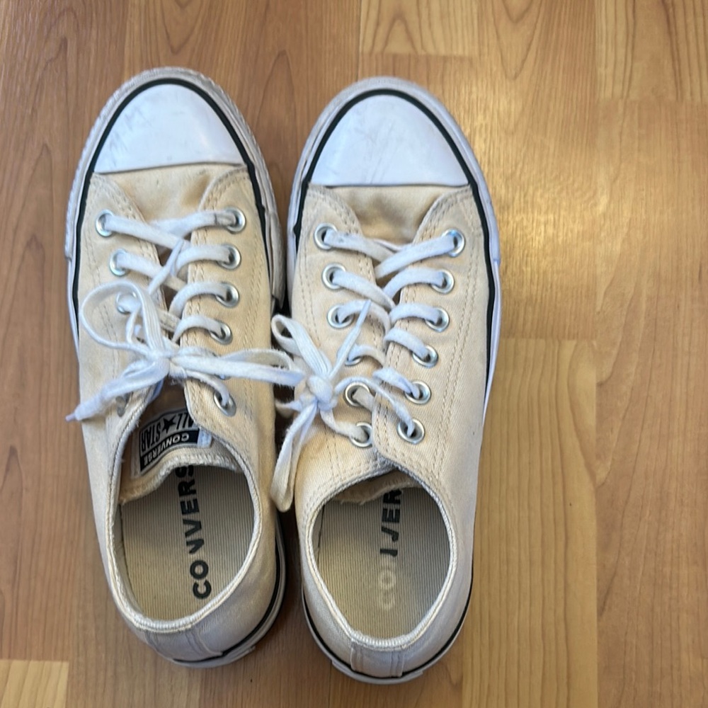 Converse Off-White Canvas Athletic Shoes